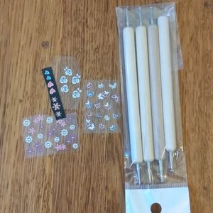 Nail Art Tools with nail stickers